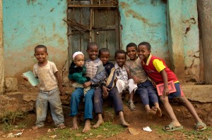 N0032287 Group portrait of seven boys, Ethiopia